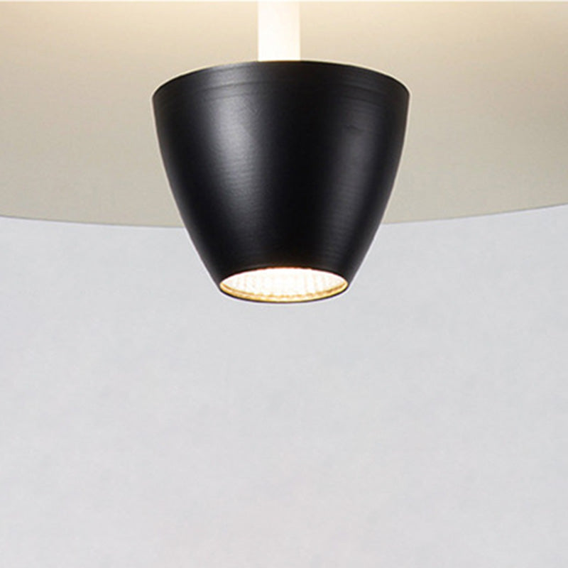 Salle à manger Neutre pendentif léger en métal noir LED de plafond simple