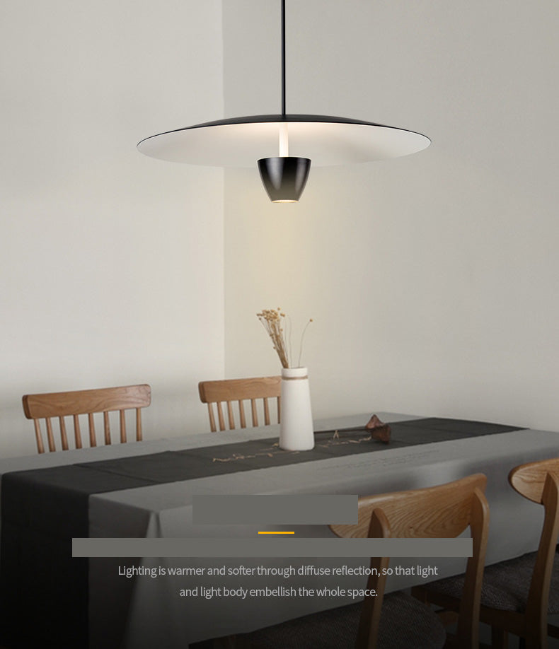 Salle à manger Neutre pendentif léger en métal noir LED de plafond simple