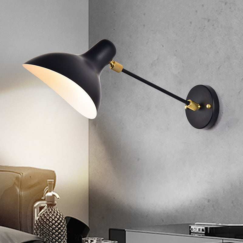 Modernistische stijl Duckbill SCONCE LICHTING METALLIEK 1 Lichte woonkamer Wandgemonteerde lamp in zwart/grijs