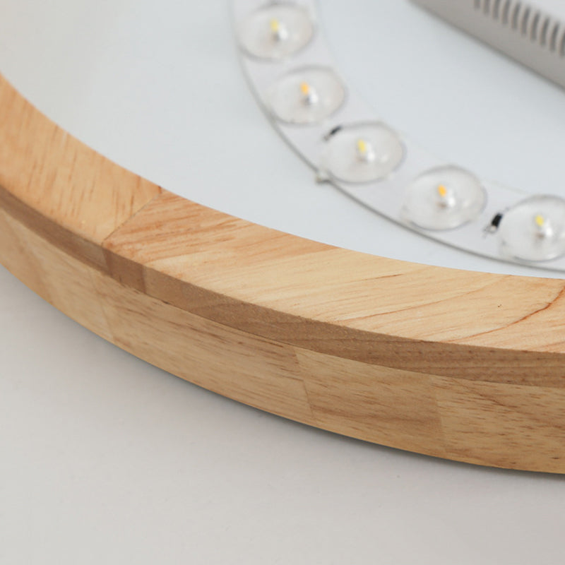 Round Light Suspension Pendant Modern Simple Wood Hanging Lights for Restaurant