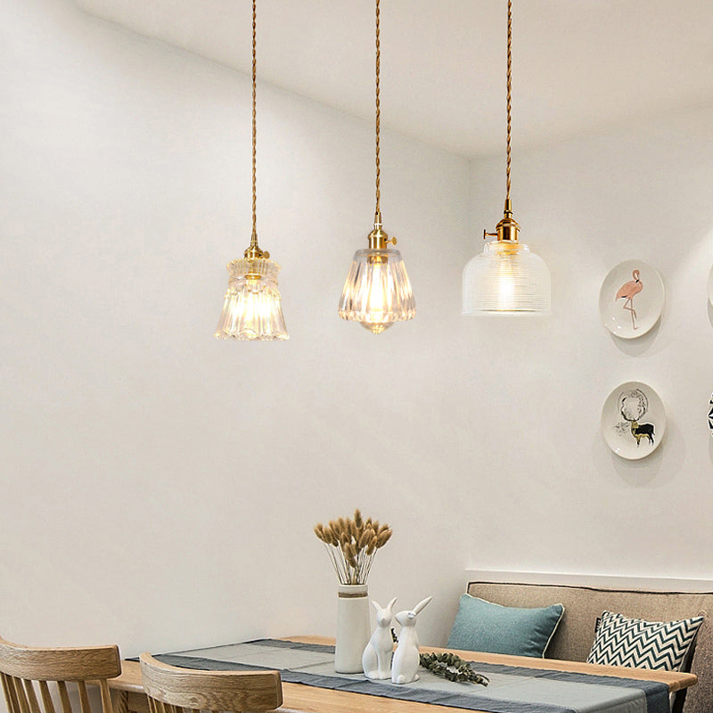 Glazen gearceerde hangende plafondlicht Minimalistische stijl Hangend hanglampje in goud