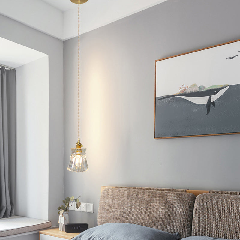 Glazen gearceerde hangende plafondlicht Minimalistische stijl Hangend hanglampje in goud