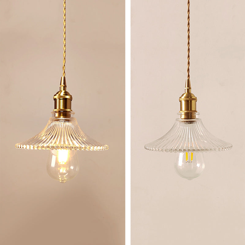 Glazen gearceerde hangende plafondlicht Minimalistische stijl Hangend hanglampje in goud