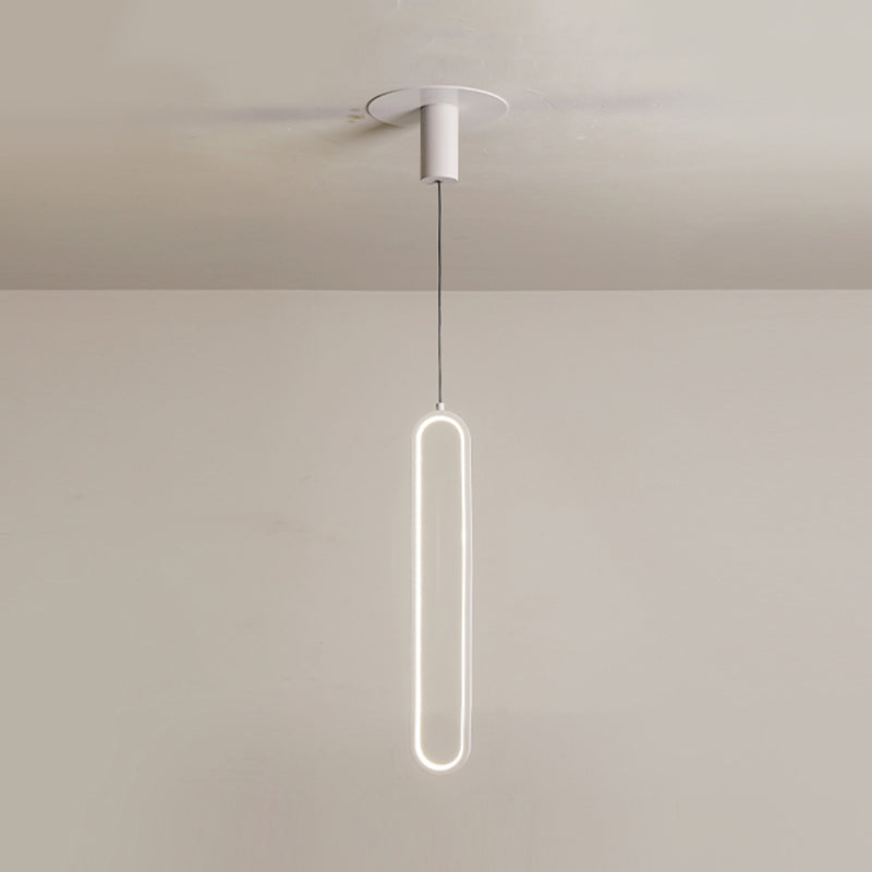 Simplicity Style Pendant Lighting Fixture Oblong LED Pendant Light Kit with Metal Shade