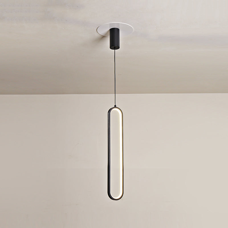 Simplicity Style Pendant Lighting Fixture Oblong LED Pendant Light Kit with Metal Shade