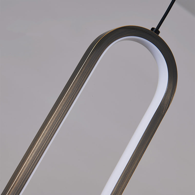 Simplicity Style Pendant Lighting Fixture Oblong LED Pendant Light Kit with Metal Shade