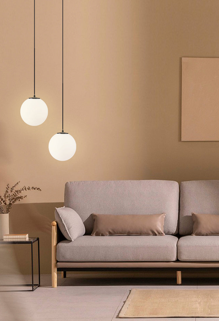 Pendule verre suspendu plafonnier style minimaliste plafond blanc pendant plafonnier