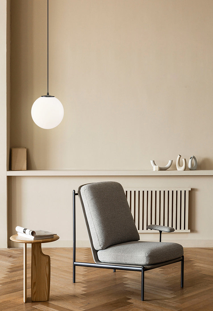 Pendulum Glass Hanging Ceiling Light Minimalist Style White Ceiling Pendant Light