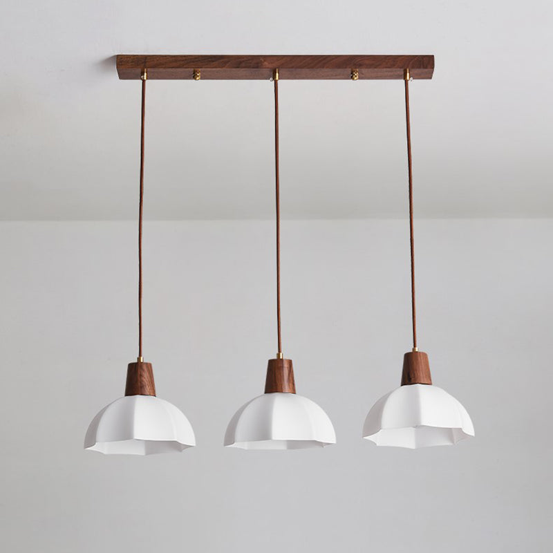 Plafond pendentif dôme Light de style contemporain en bois blanc d'éclairage pendentif blanc