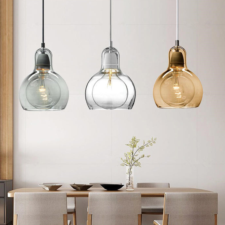 Nordic Style Bulb Pendant Lighting Fixture Glass Dinning Room Ceiling Pendant Light