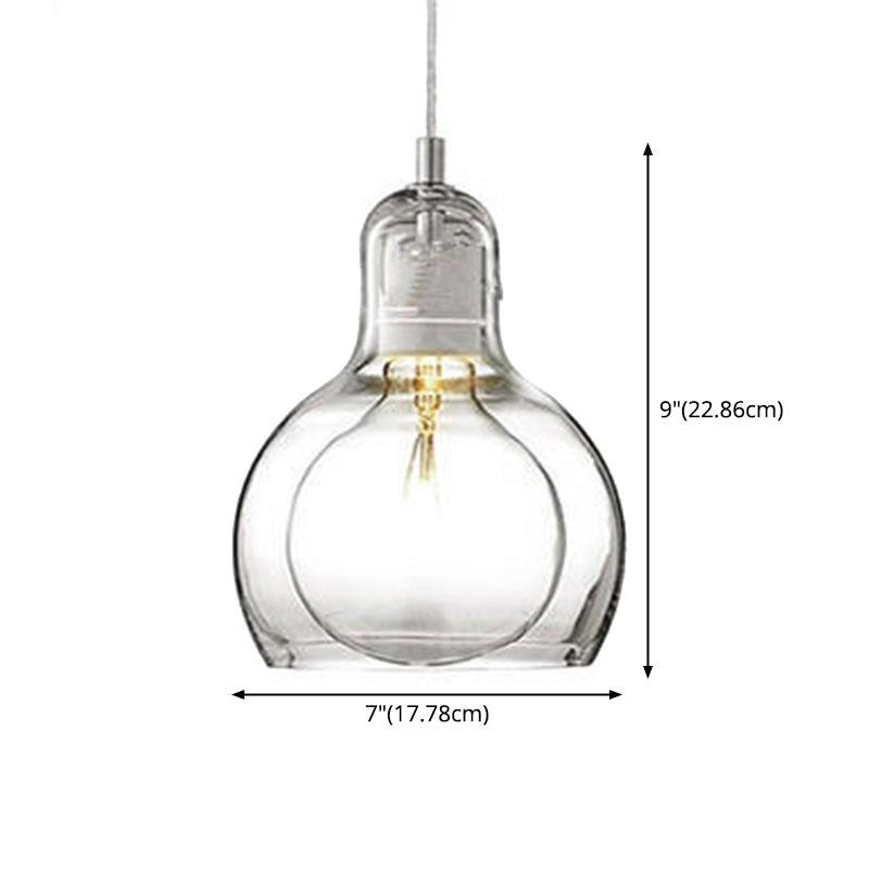 Nordic Style Bulb Pendant Lighting Fixture Glass Dinning Room Ceiling Pendant Light