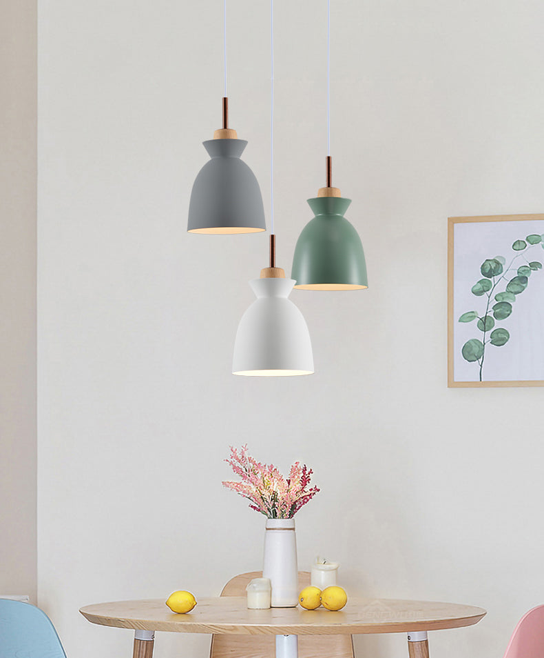 Shaded Dinning Room Ceiling Pendant Lamp Metal Nordic Style Pendant Light Fixture