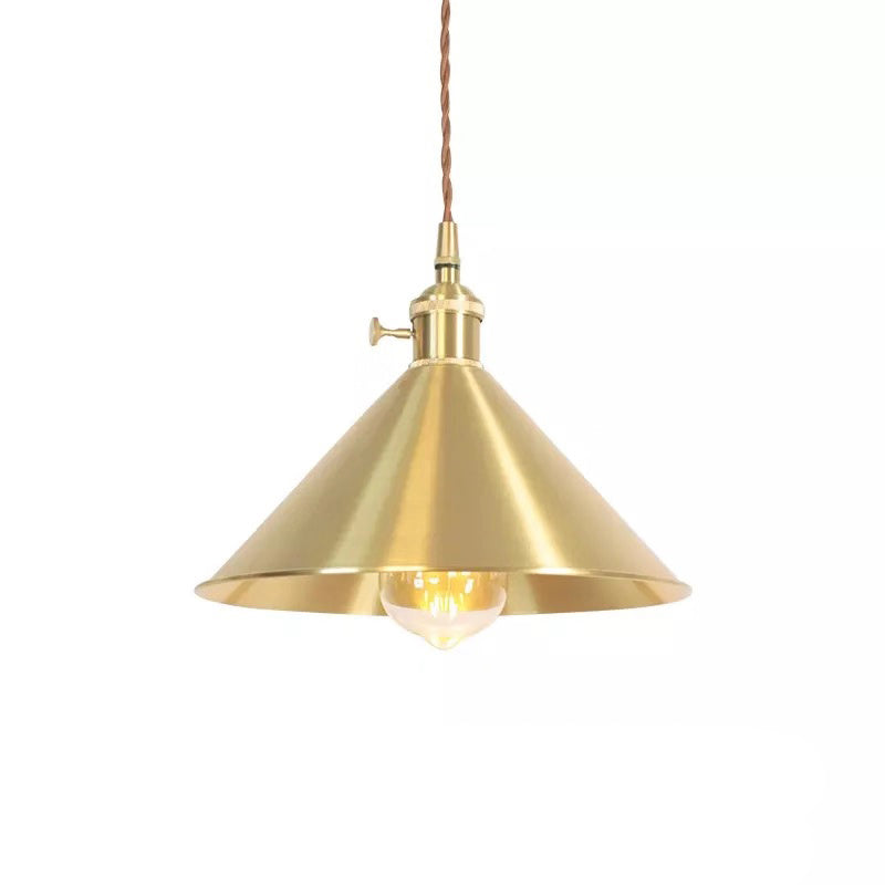 Pendre en forme de cône suspension de la lampe à manger en laiton moderne kit de lampe suspendue en or