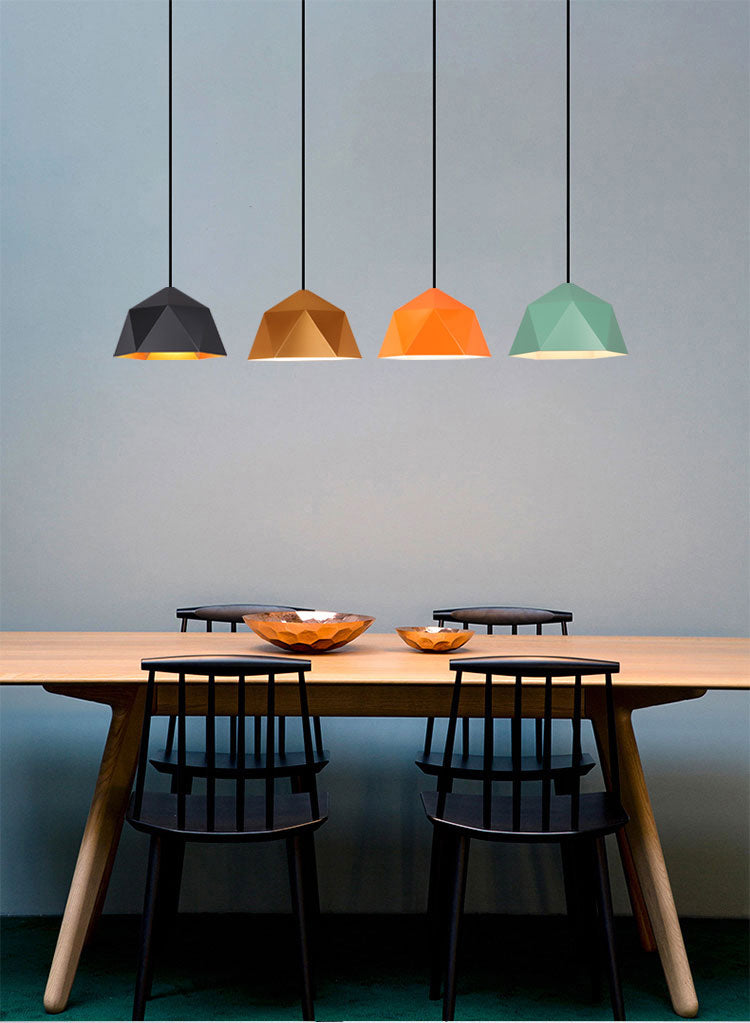 Geometric Ceiling Pendant Lamp Modern Style Metal Pendant Light Fixture for Restaurant