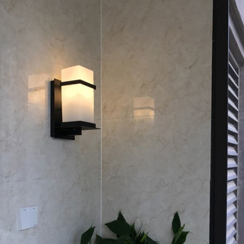 Industrialstil Zylinder Wandleuchte weiße Glaswandleuchte für Korridor