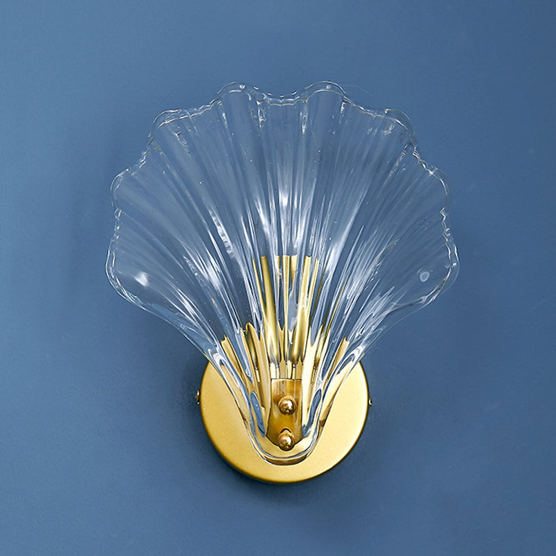 Shell Wall Mounted Light Fixture Contemporary Simplicity Glass Wall Lights for Corridor