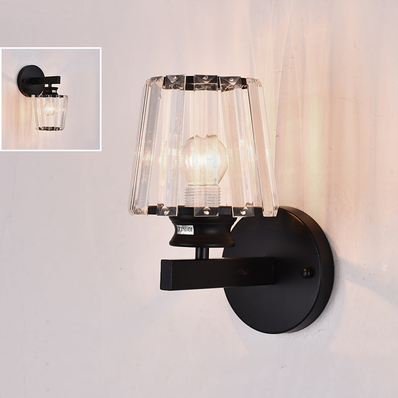 Gooseneck Crystal Wall Lamp Fixture Minimalist 1-Light Wall Sconce Light for Corridor