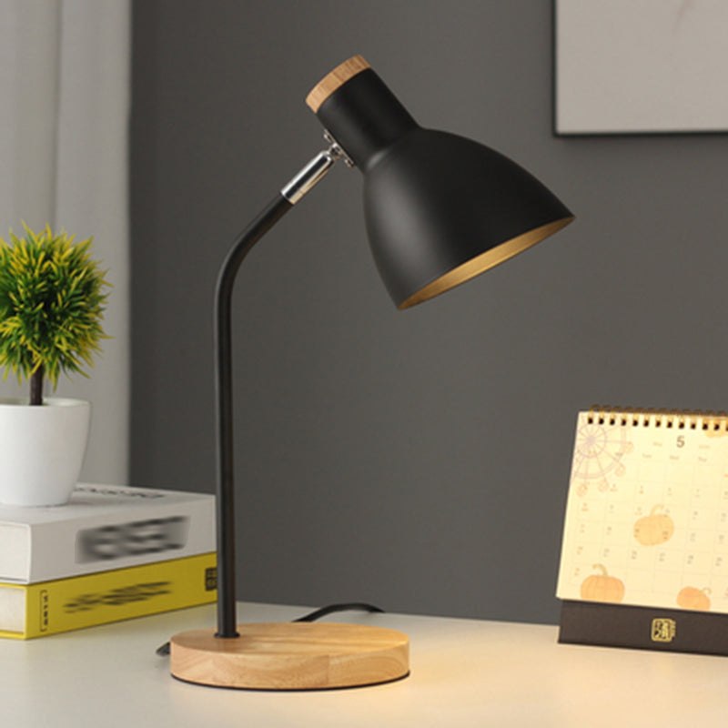 Macaron Simplicity Cone Table Lamp Metallic Nightstand Lamp for Bedroom