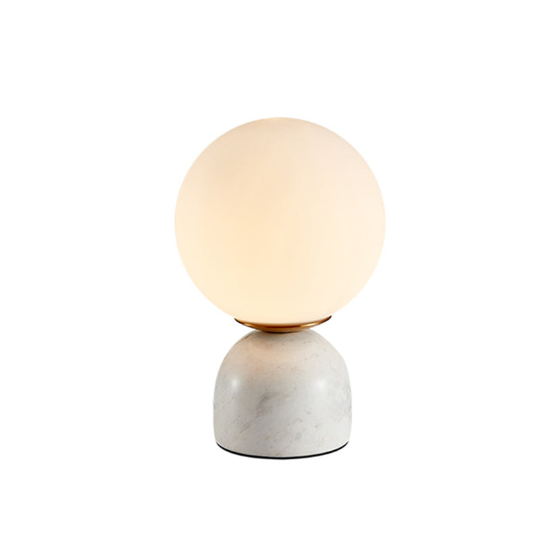 Ultra-modern Simplicity Globe Table Lamp White Glass Nightstand Lamp for Bedroom