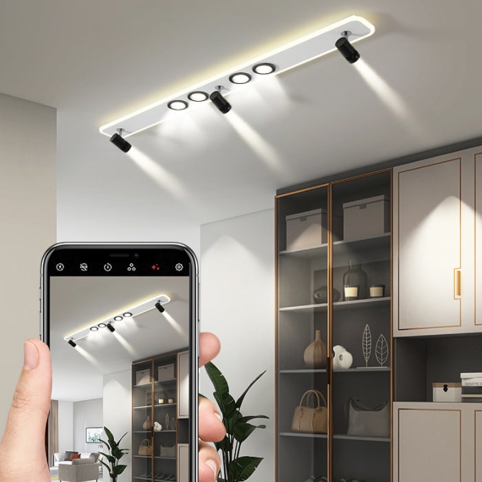 Ultradünne, quadratische, moderne LED-Deckenleuchte für die Unterputzmontage aus Metall für den Flur