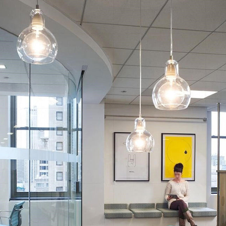 Nordic Style Bulb Pendant Lighting Fixture Glass Dinning Room Ceiling Pendant Light