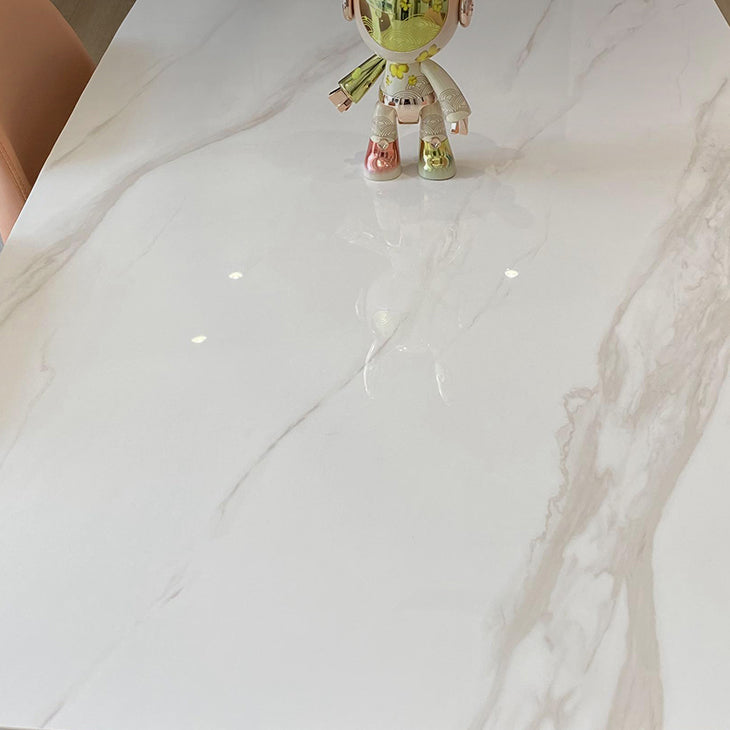 Glam Kitchen Dining Room Set Standard Height with Rectangle Top and Solid Wood Legs Dining Furniture