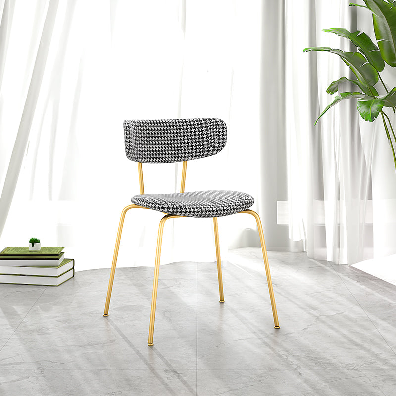 Scandinavian Sintered Stone Dining Table Set with Rectangle Table and Gold Legs Home Dining Set