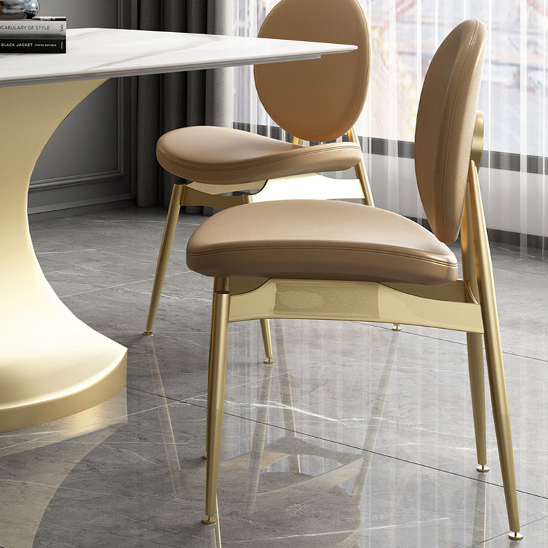 Glam Sintered Stone Dining Room Set Standard Height with Gold Leg Dining Furniture for Home Use