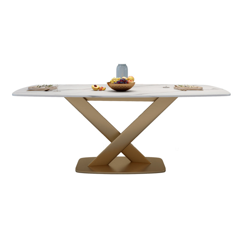 Kitchen Contemporary Sintered Stone Top Dinette Set with Pedestal Base Dining Room Furniture