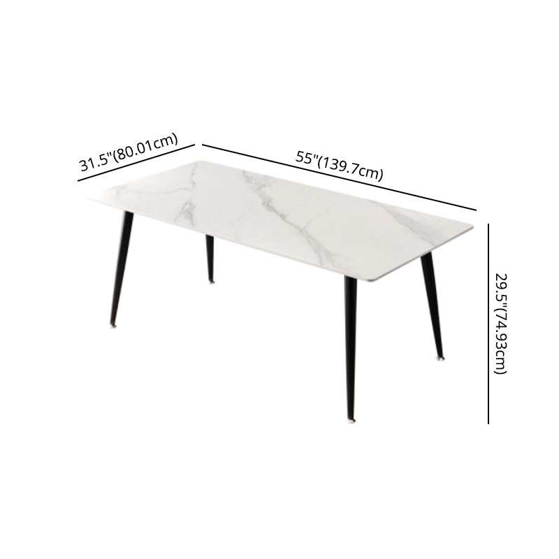 Fixed Sintered Stone Top Kitchen Table Set with 4 Legs Base Dining Table Sets for Home