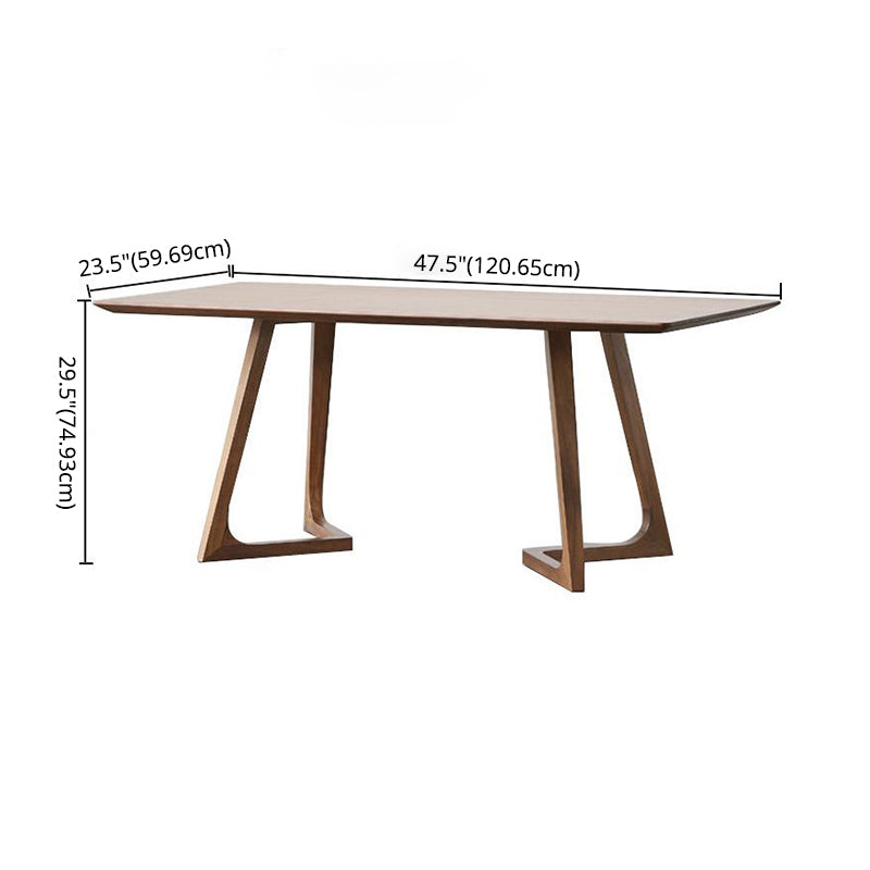 Modern Style Solid Wood Dining Set with Rectangle Shape Table and Double Pedestal Base for Home Use