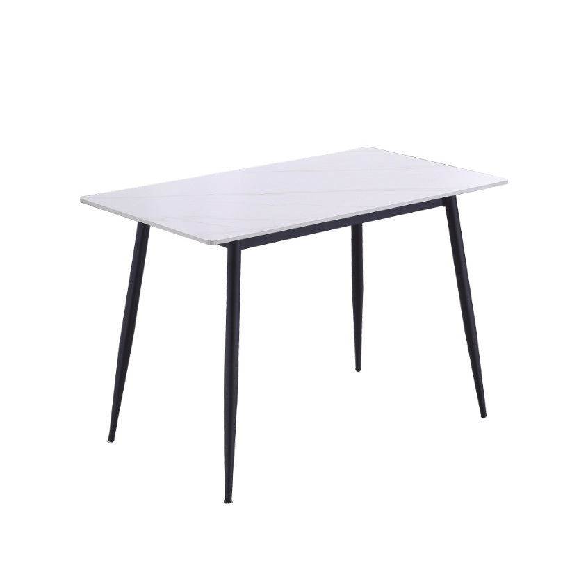 Modern Sintered Stone Dining Table Set White Rectangle Formal Dining Set