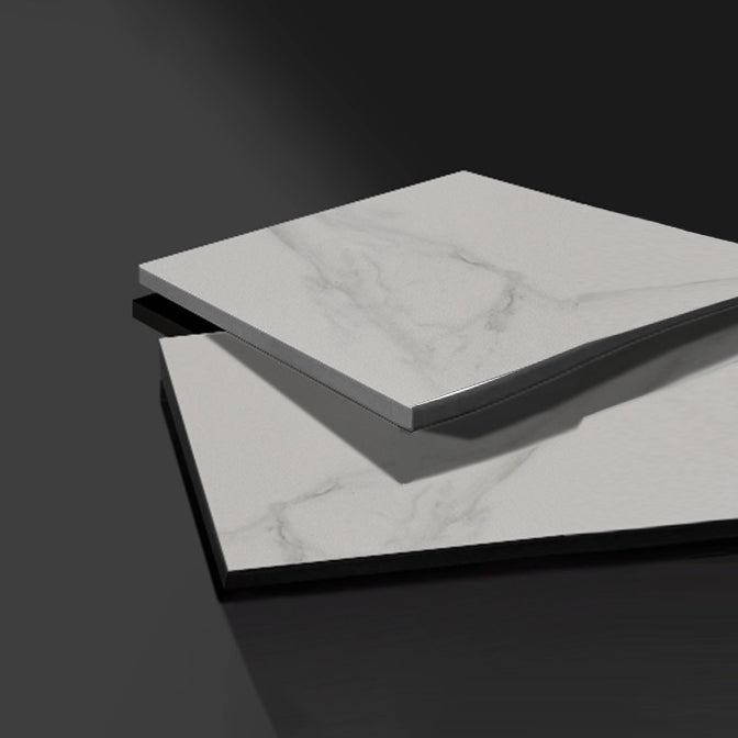 Modern Sintered Stone Dining Table Set White Rectangle Formal Dining Set