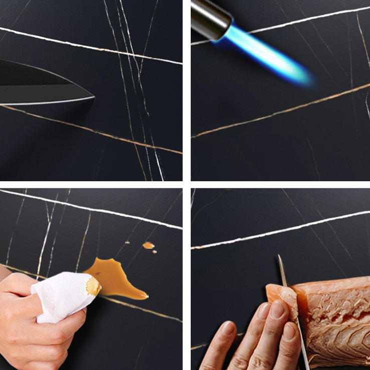 Modern Sintered Stone Dining Room Set Standard Height with Double Pedestal Base Dining Furniture