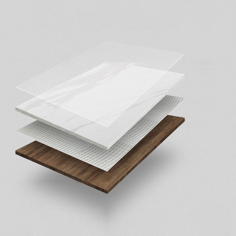 Modern Sintered Stone Dining Room Set with Rectangle Table and Metal Base Home Dining Set