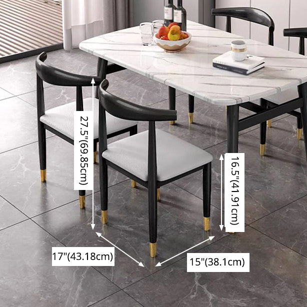 Minimalist Style MDF Top Dining Table Set of Rectangle Shape for Formal Dinette Set