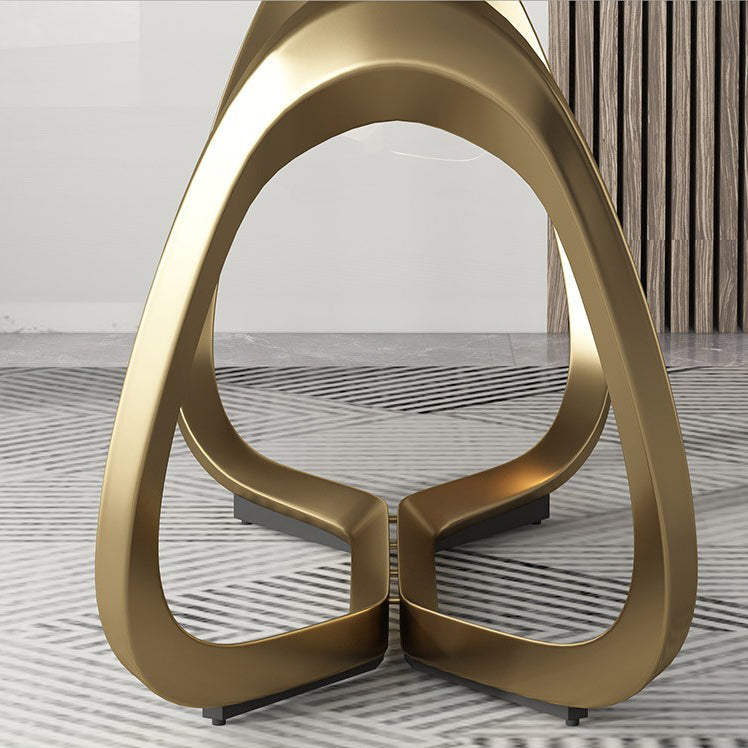 Minimalist Sintered Stone Dining Room Set Standard Height with Trestle Base Dining Set