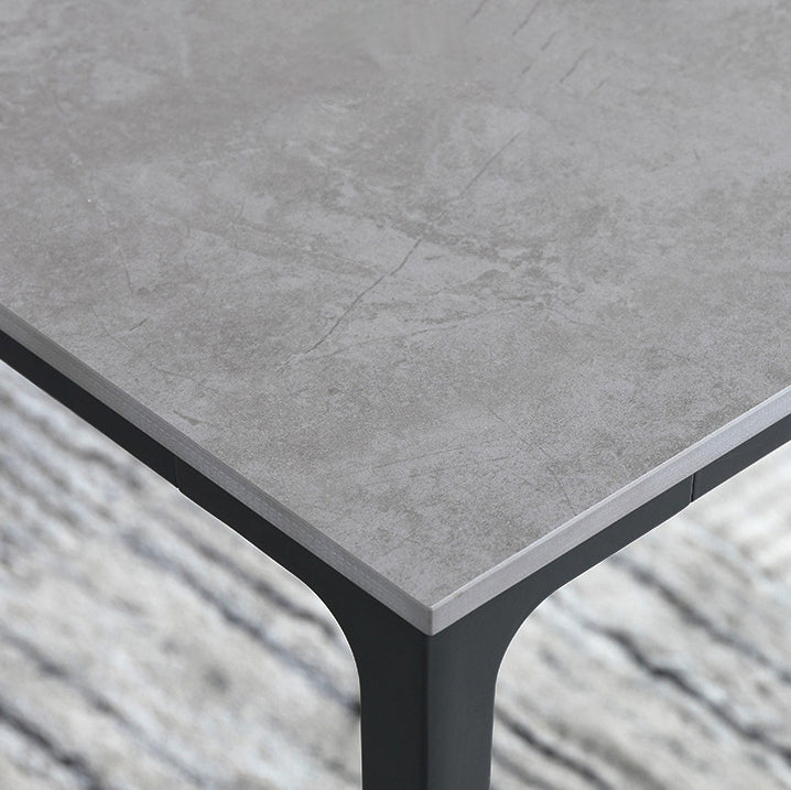 Standard Sintered Stone Top Dining Set with 4 Black Metallic Legs for Dining Furniture