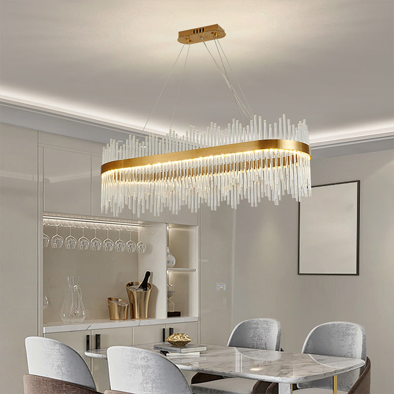 Modern Pendant Chandelier Linear Island Lighting Pendant Light Modern Chandelier in Gold
