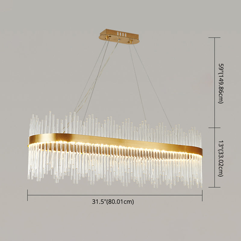 Modern Pendant Chandelier Linear Island Lighting Pendant Light Modern Chandelier in Gold