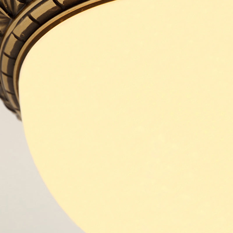Traditional Glass 1-Light Flush Light Bowl Ceiling Mounted Light for Bedroom