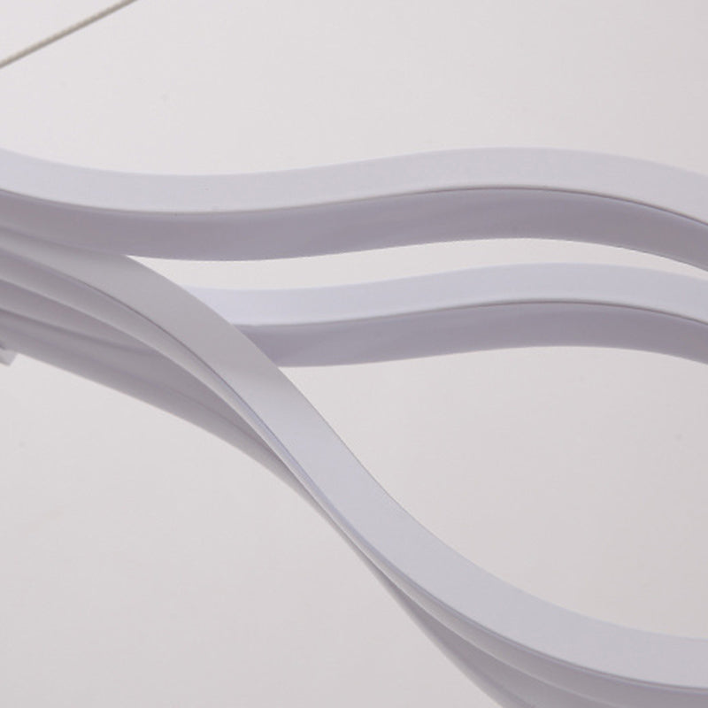 Luce isola a led a forma d'onda bianca nella moderna semplicità in ferro battuto luce a sospensione con ombra acrilica