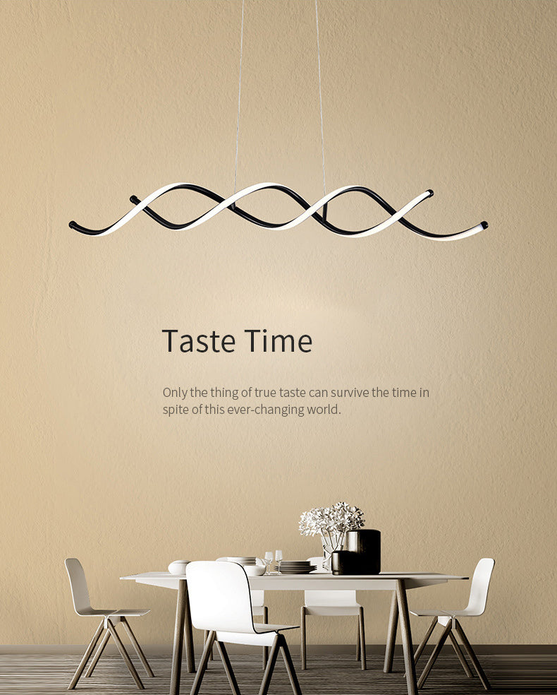 Luce isola a led nera in silicone nella moderna semplicità in alluminio a sospensione lineare per sala da pranzo