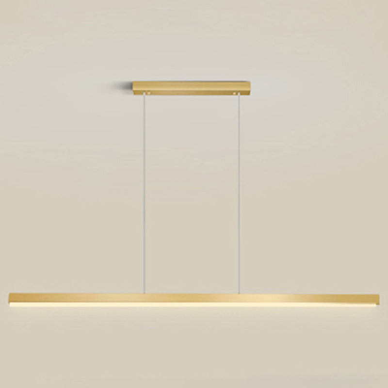 Linear Island Pendant LED Gold Modern Ceiling Pendant Light for Dining Room