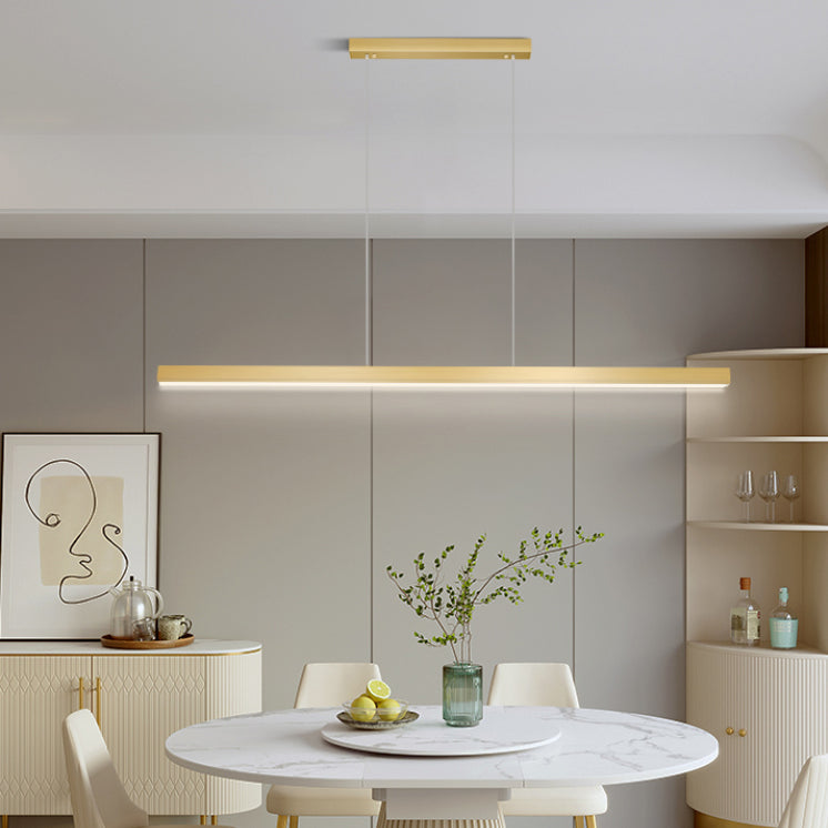 Linear Island Pendant LED Gold Modern Ceiling Pendant Light for Dining Room