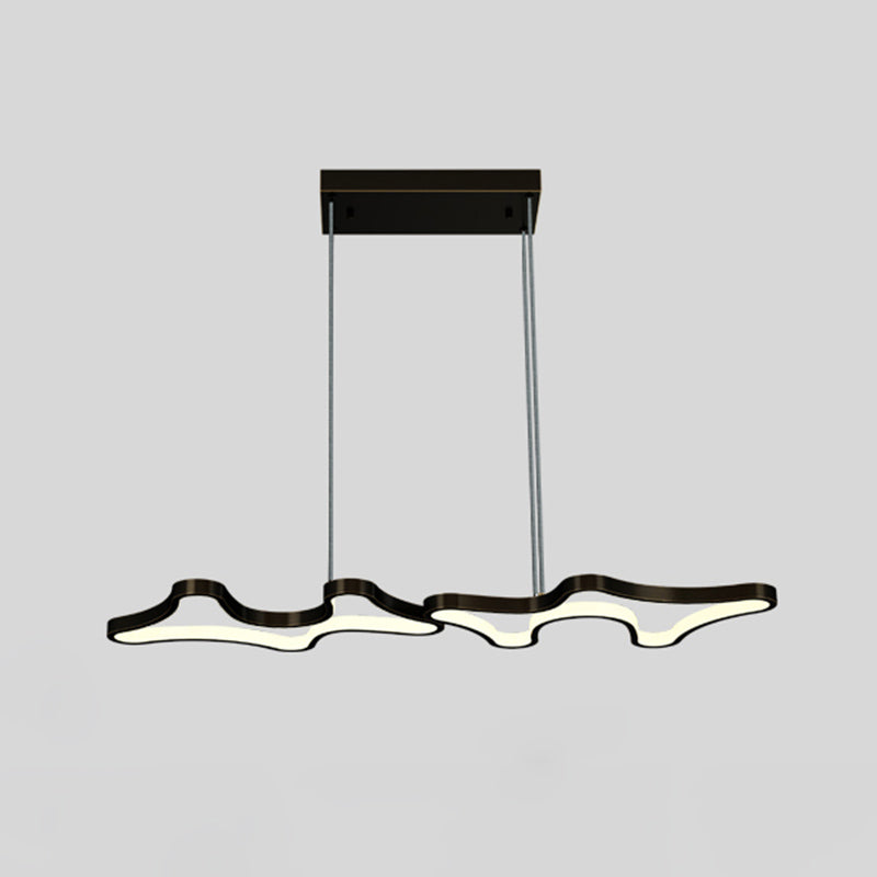 1 leichte moderne Metallleuchterlampe Linear LED Island Anhänger für Esszimmer