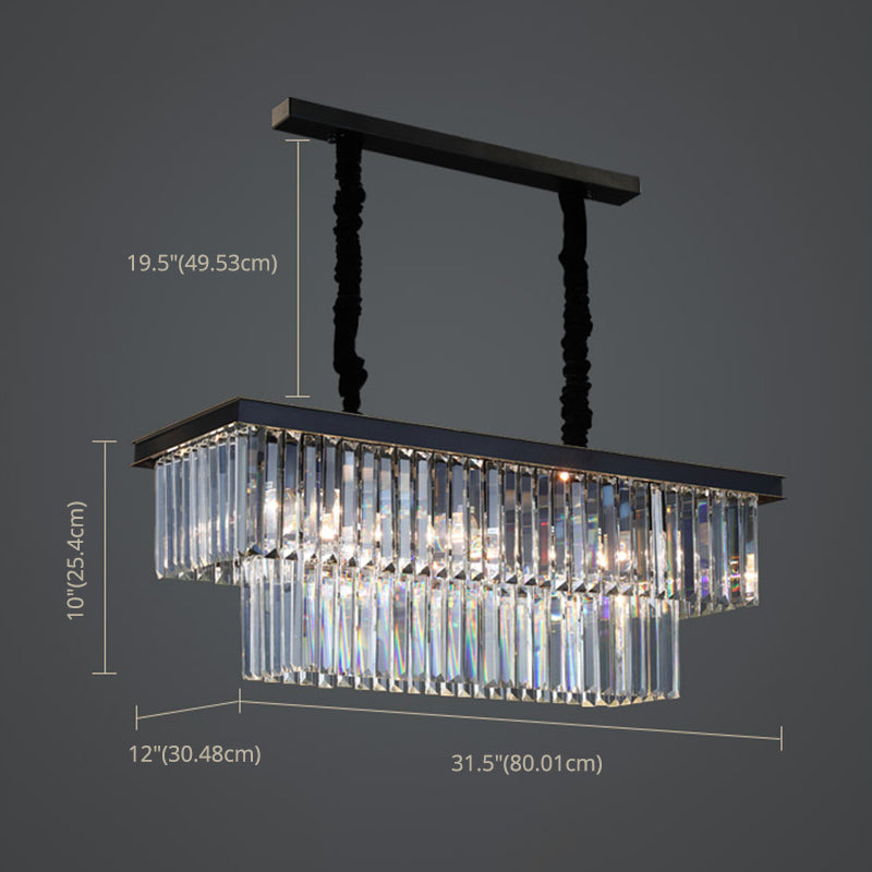 Lampade dell'isola illuminazione isola lineare Luci dell'isola in nero