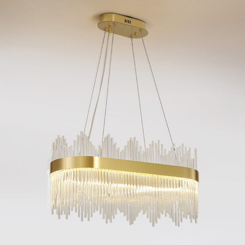 Pendants contemporains pour l'îlot de cuisine Éclairage pendentif linéaire en or