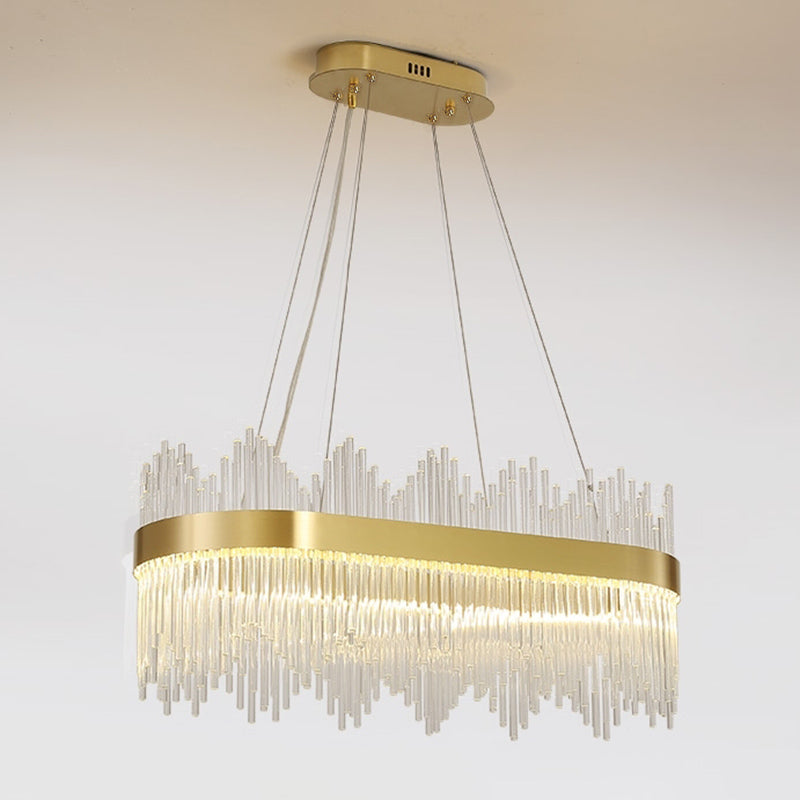 Pendants contemporains pour l'îlot de cuisine Éclairage pendentif linéaire en or