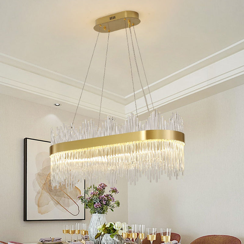 Pendants contemporains pour l'îlot de cuisine Éclairage pendentif linéaire en or